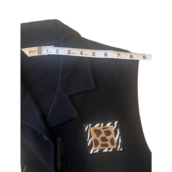 Bechmel Safari Animal Print Sleeveless Button Down Shirt Vest Top Cotton Size XL - Picture 12 of 15